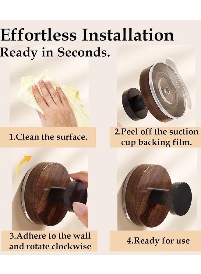 4 Pack Suction Cup Hooks for Shower, Adhesive Reusable Shower Hooks Towel Hooks for Bathrooms, No Drill - Image 3